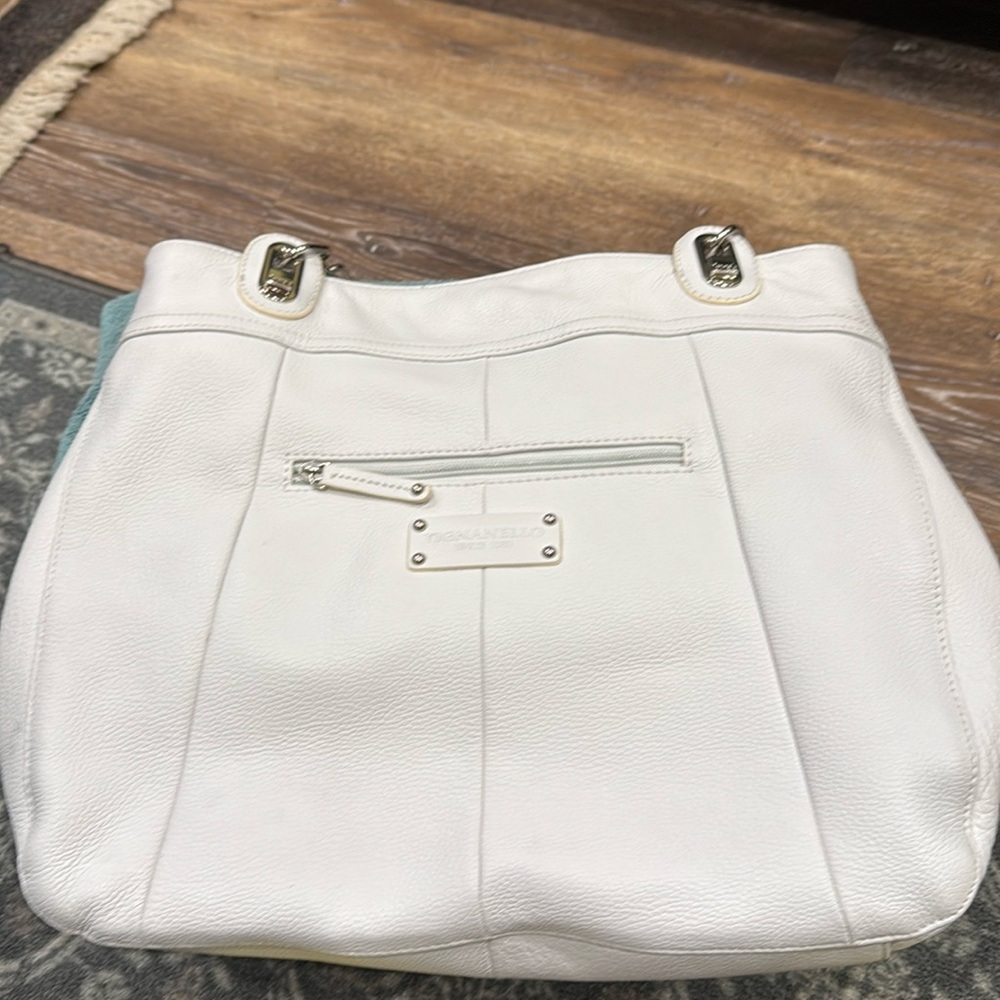 White leather Tignanello, large bag.